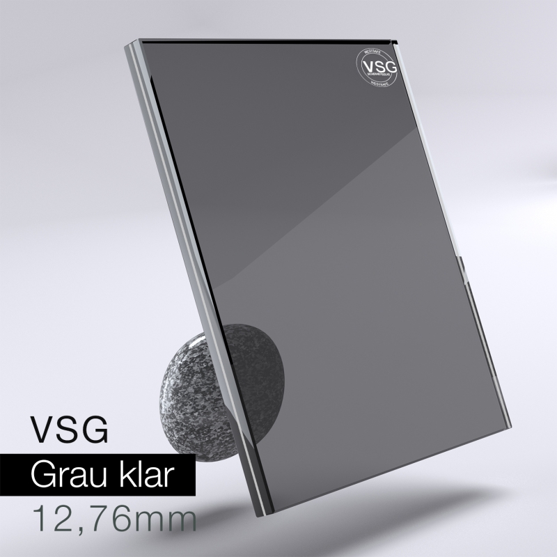 VSG aus Floatglas - Grau klar 12,76 mm