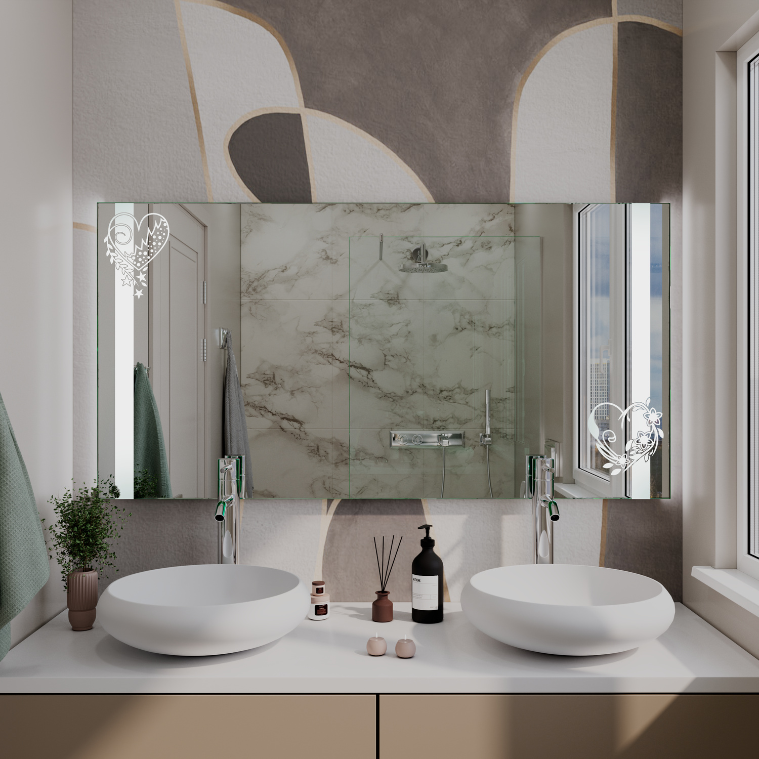 LED-Badspiegel Prato nach Maß