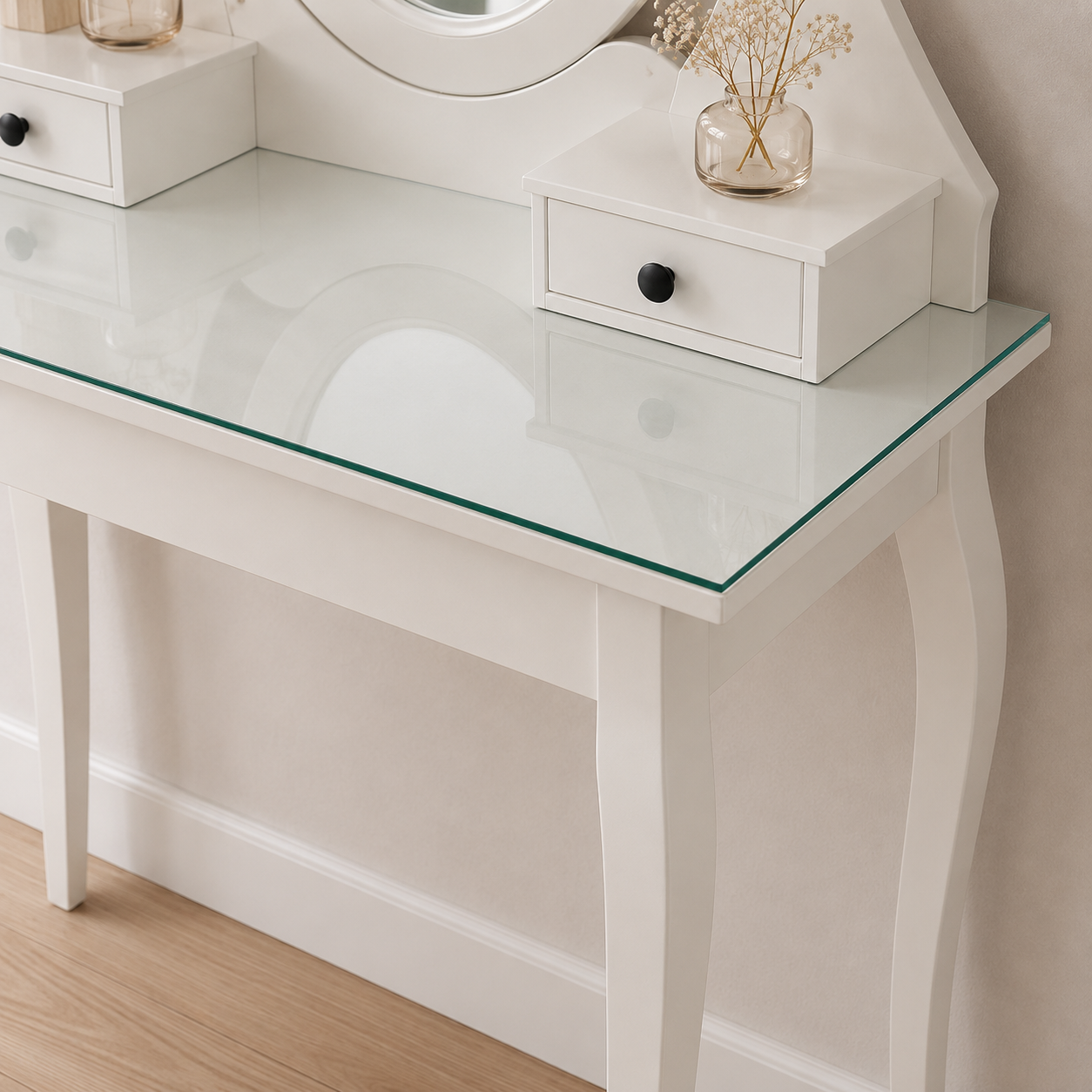 Glasplatte für IKEA Schminktische