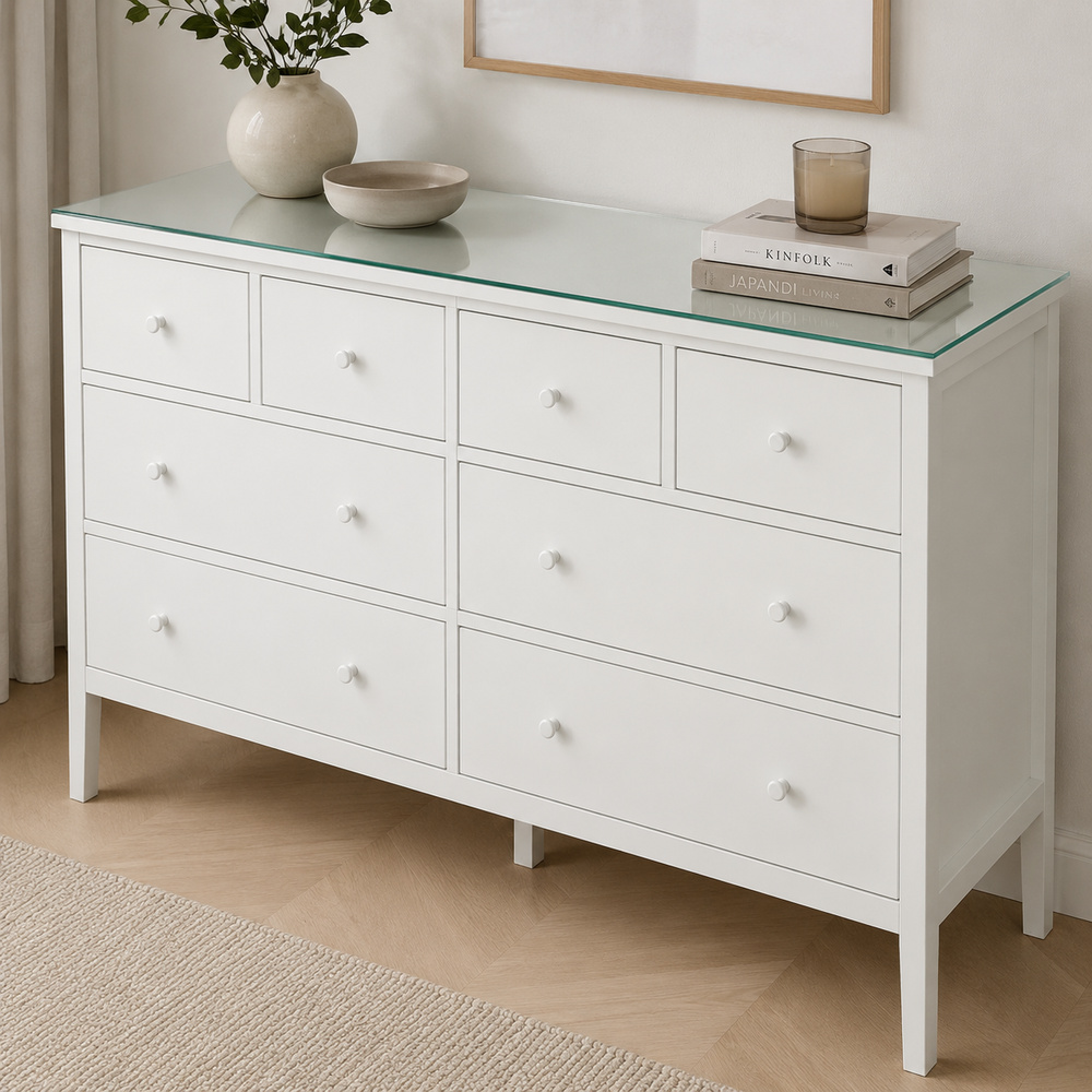 Glasplatte für IKEA GULLABERG Kommoden 168 x 48 cm Klarglas Ansicht