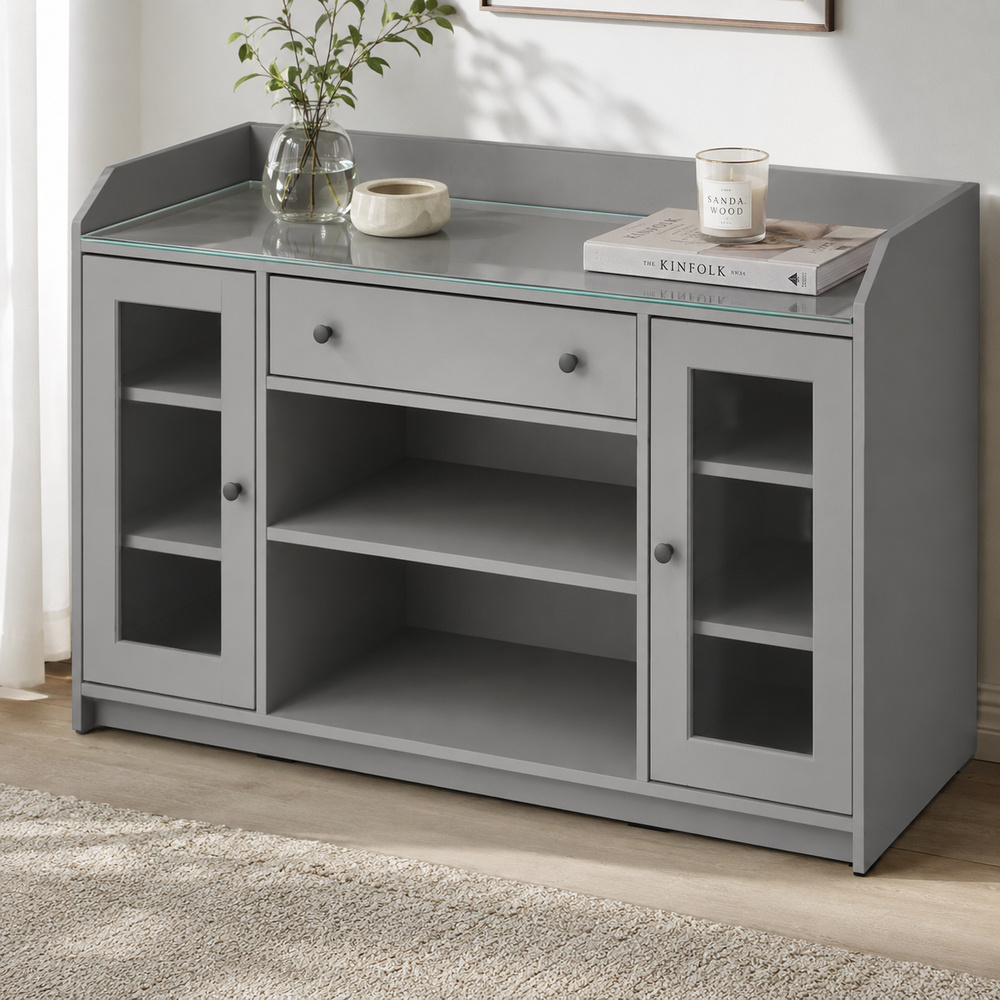 Glasplatte für IKEA HAUGA Kommoden 138 x 46 cm Klarglas Ansicht