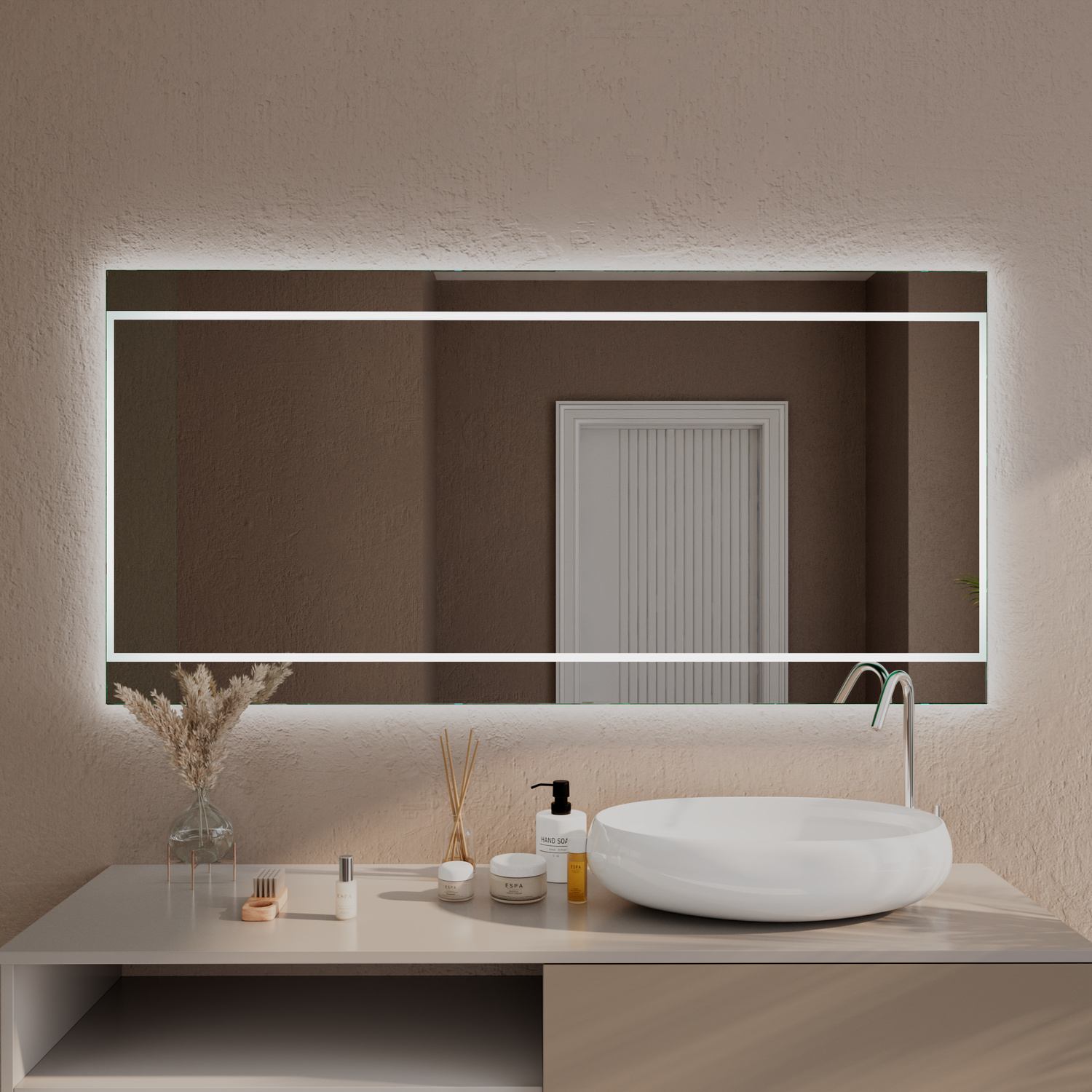 LED-Badspiegel Carrara nach Maß