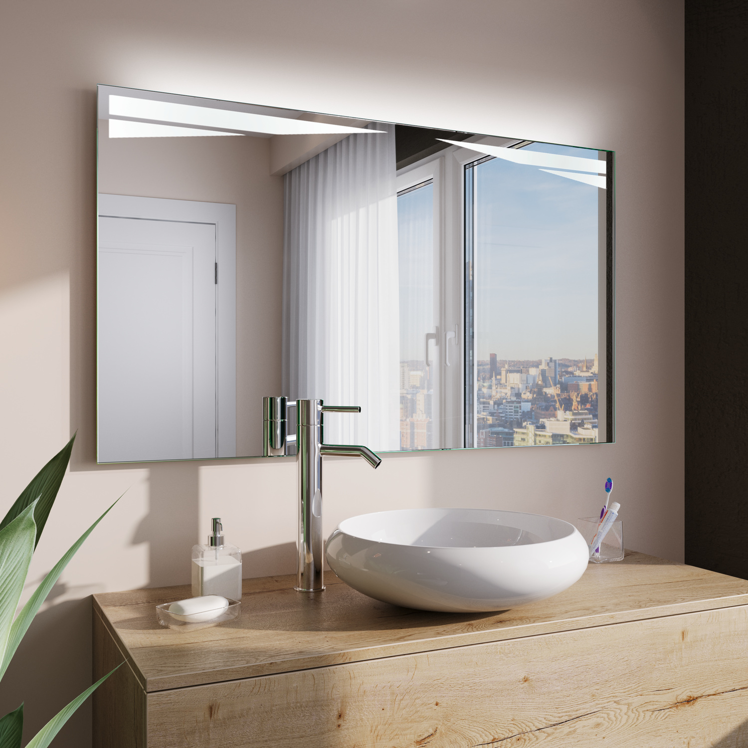 LED-Badspiegel Toulouse nach Maß