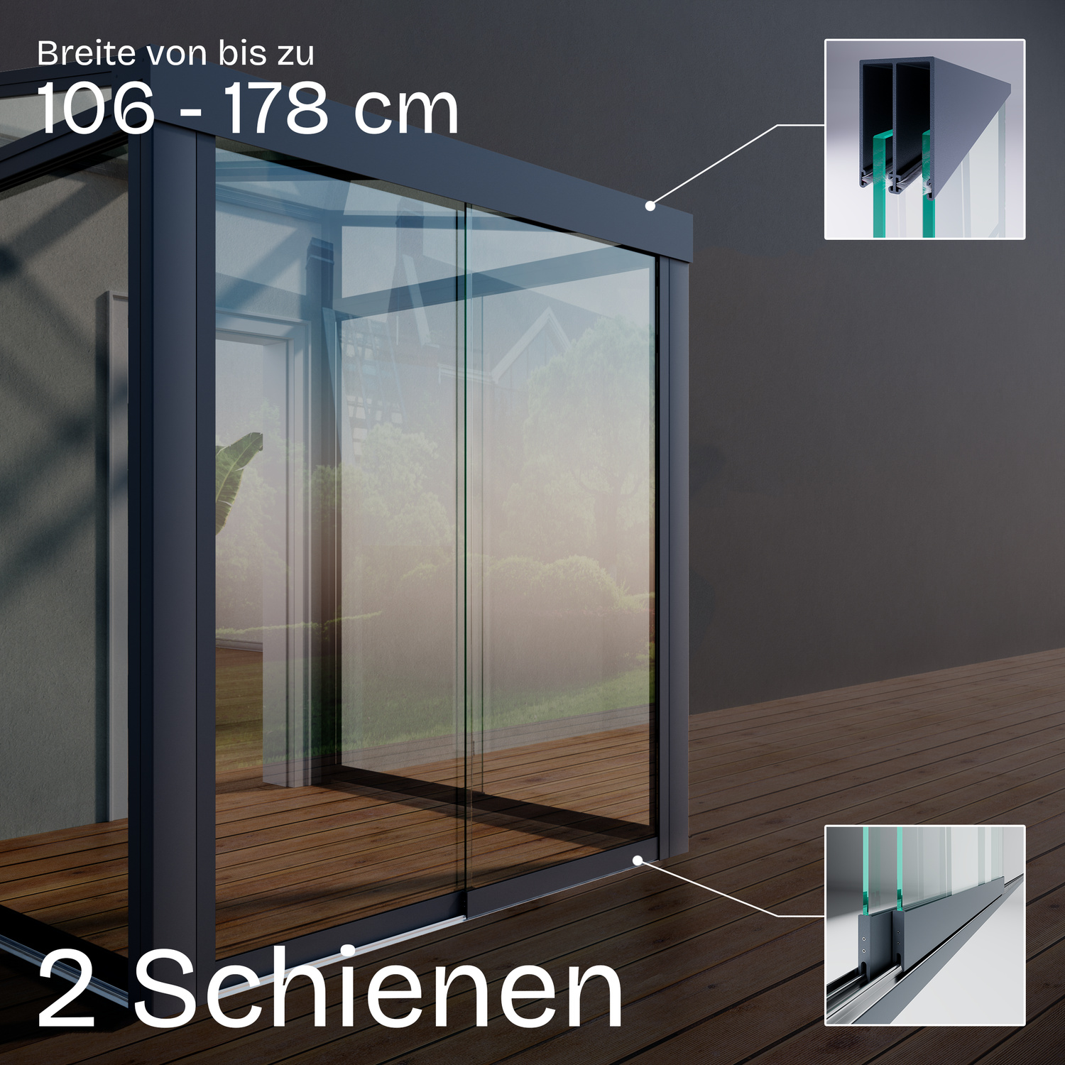 Breite von 106 cm bis zu 178 cm