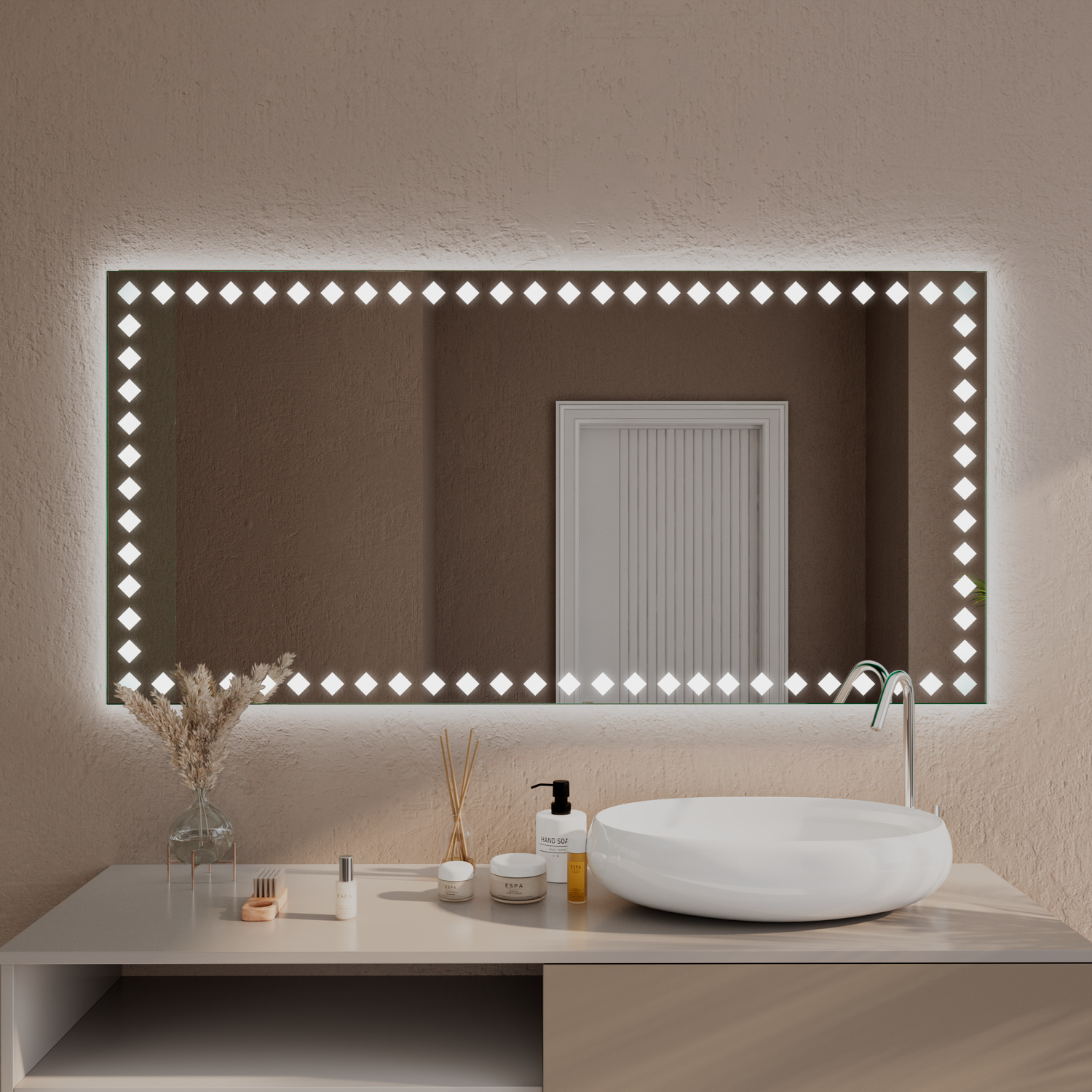 LED-Badspiegel Argent nach Maß