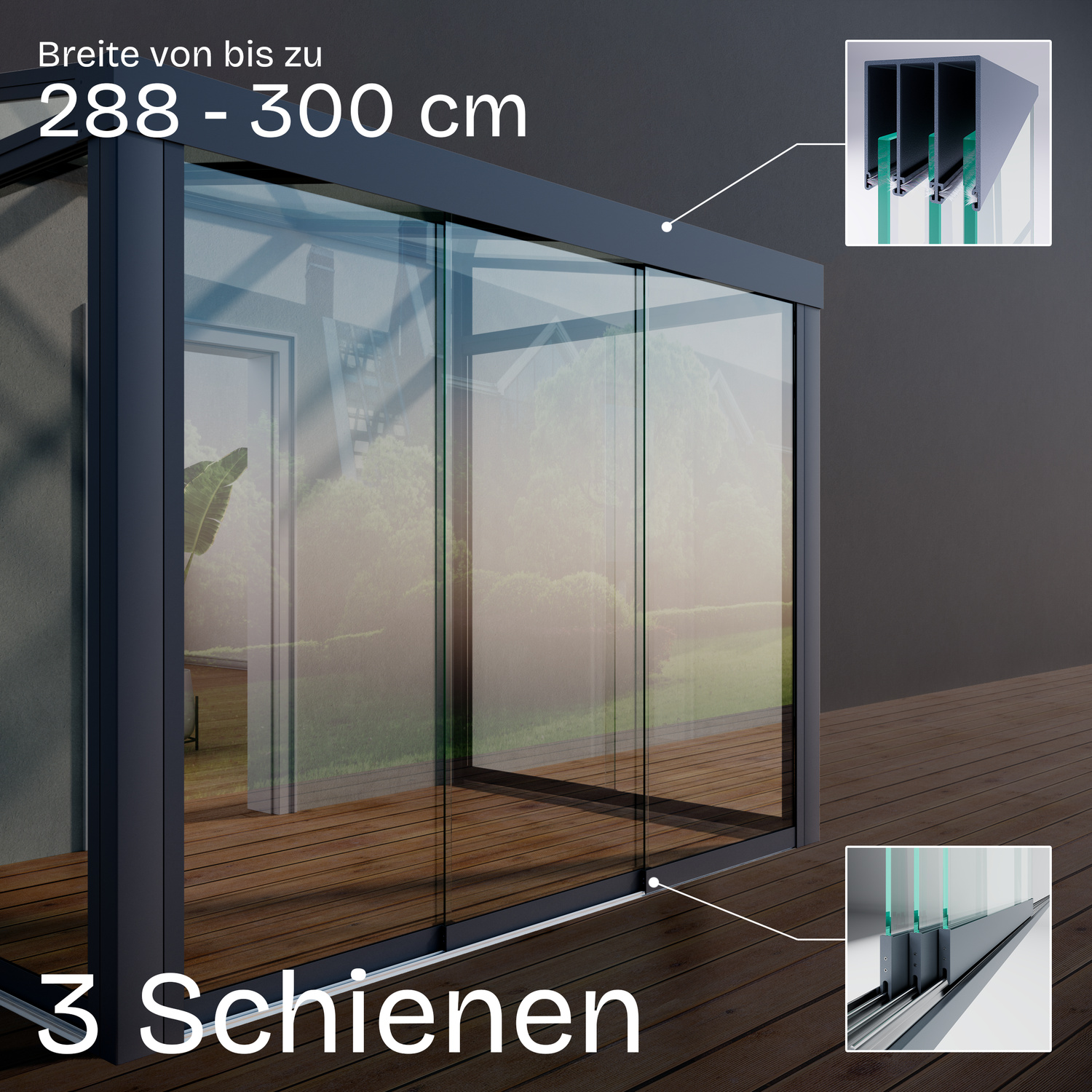 Breite von 288 cm bis zu 300 cm