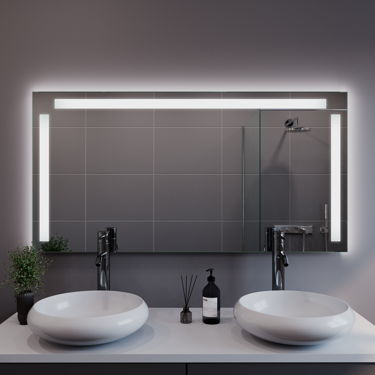 LED-Badspiegel Strasbourg nach Maß