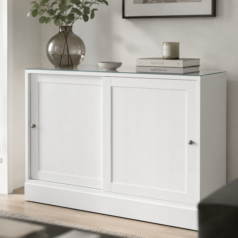 Glasplatte für IKEA HAVSTA Kommoden 81 x 47 cm Klarglas Ansicht