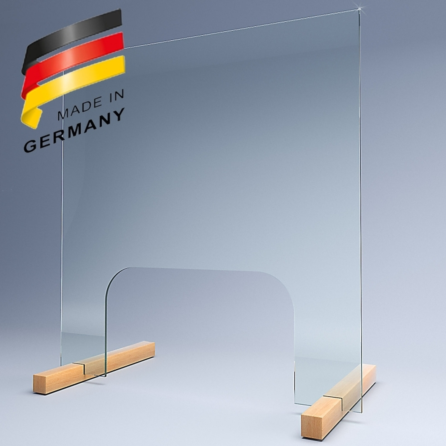 Spuckschutz - echtes Sicherheitsglas mit großer Durchreiche ESG A2