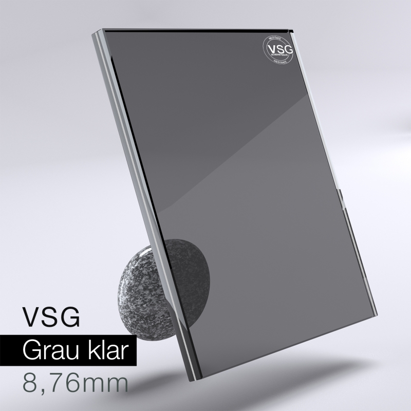 VSG aus Floatglas - Grau klar 8,76 mm