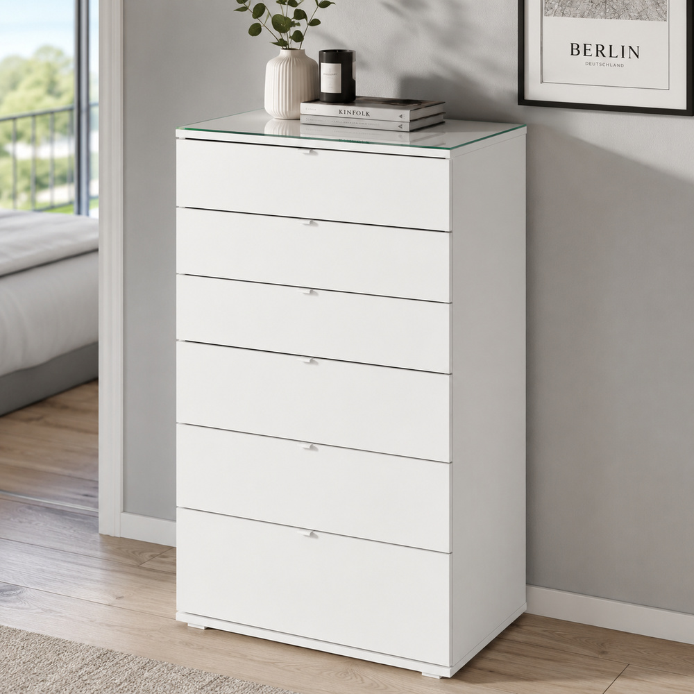 Glasplatte für IKEA VIHALS Kommoden 70 x 47 cm Klarglas Ansicht