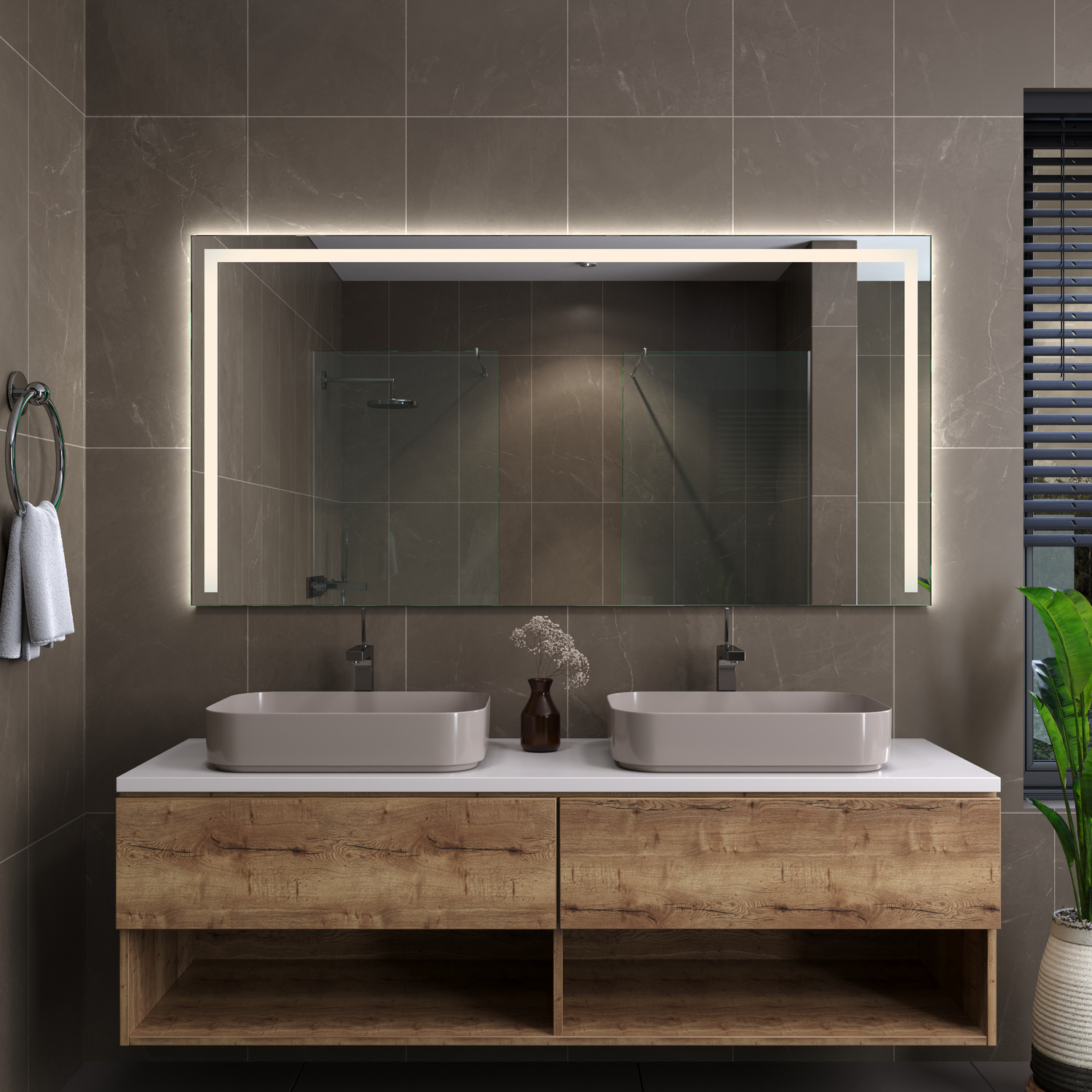 LED-Badspiegel Holga nach Maß