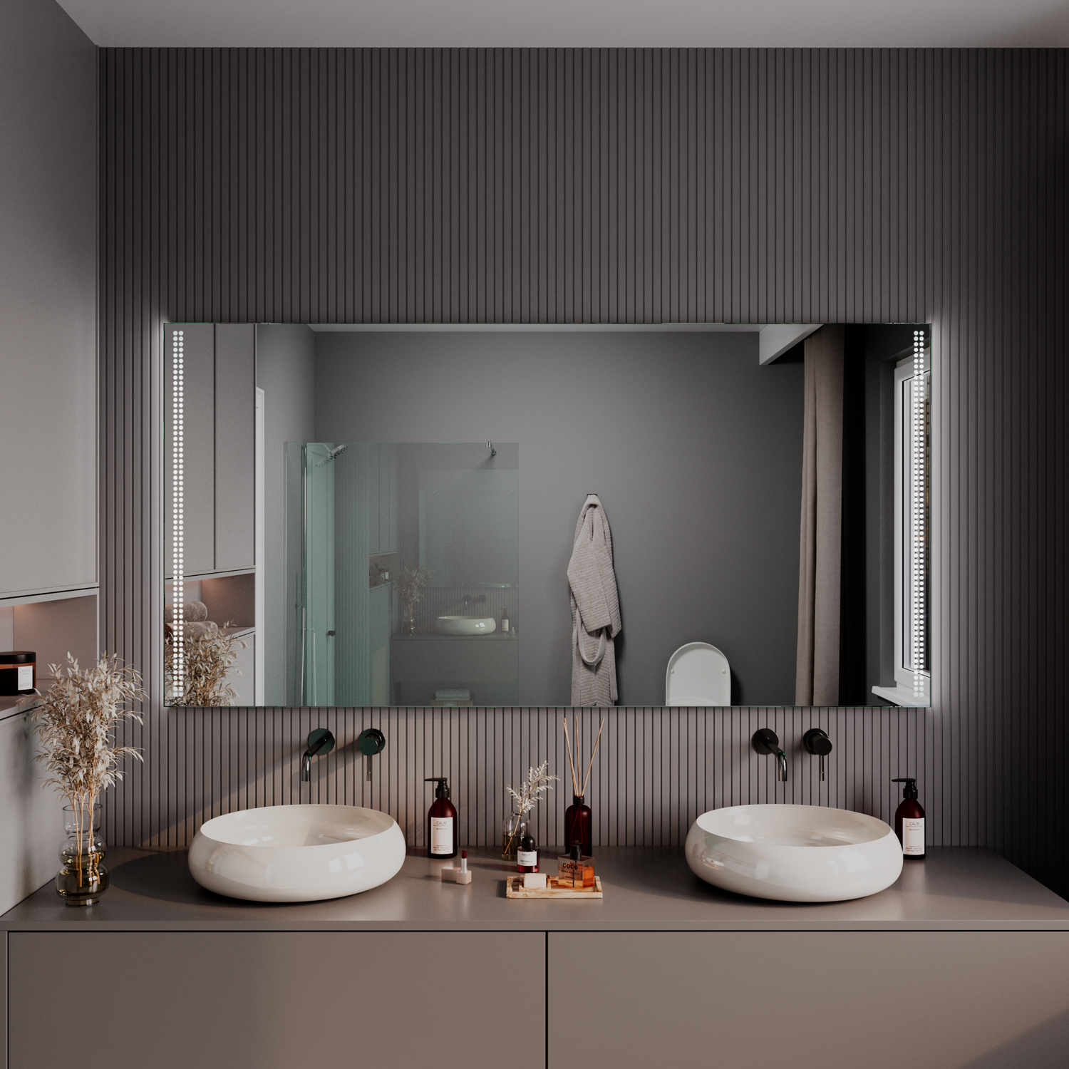 LED-Badspiegel Courbev nach Maß