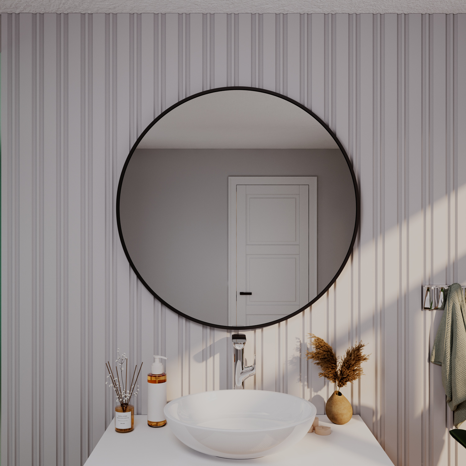 Kristallspiegel Rund mit Rahmen ohne LED