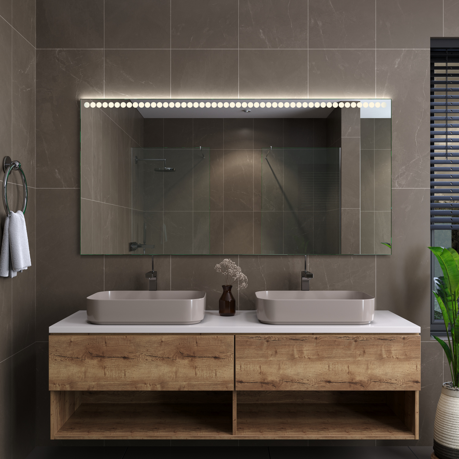 LED-Badspiegel Damville nach Maß