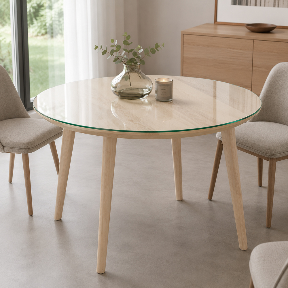 Glasplatte für IKEA LISABO Esstische Klarglas Ansicht