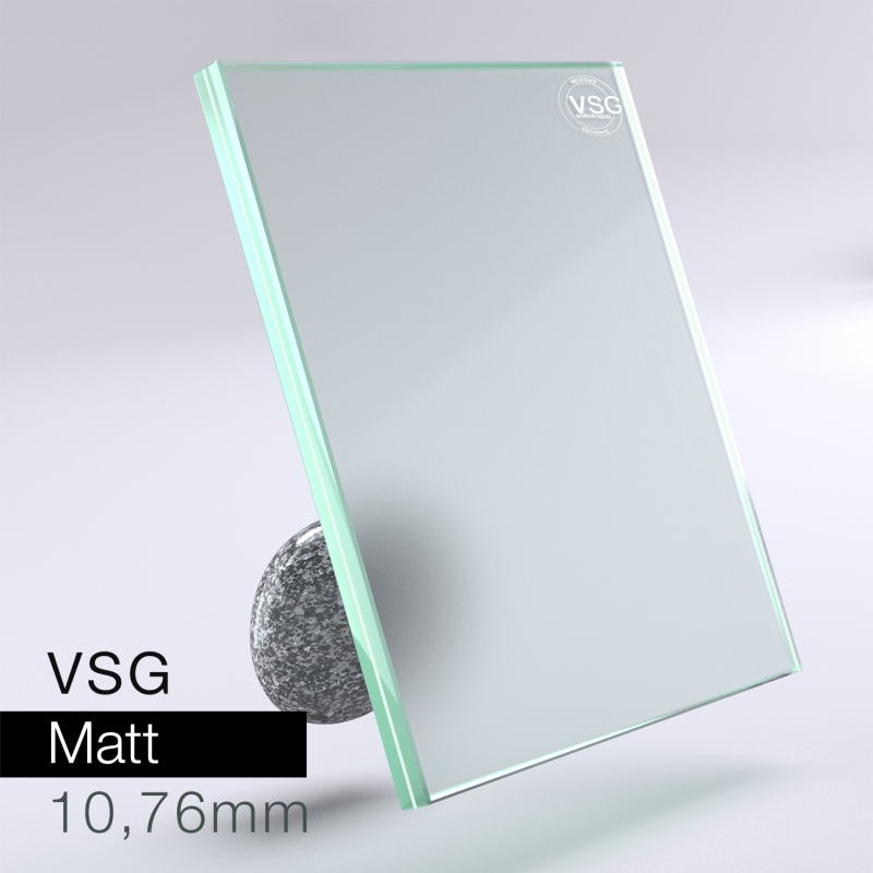 VSG aus Floatglas - matt 10,76 mm