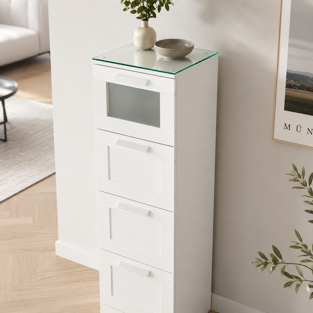 Glasplatte für IKEA BRIMNES Kommoden 39 x 46 cm Klarglas Ansicht
