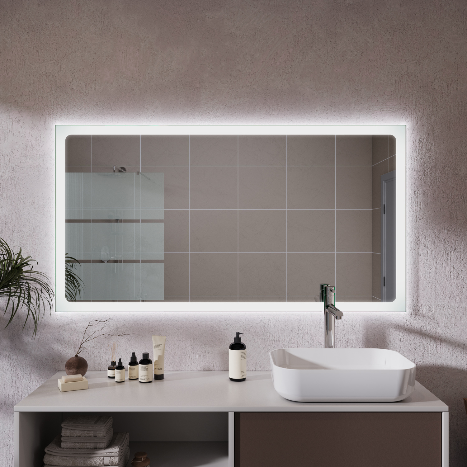 LED-Badspiegel Trapani nach Maß