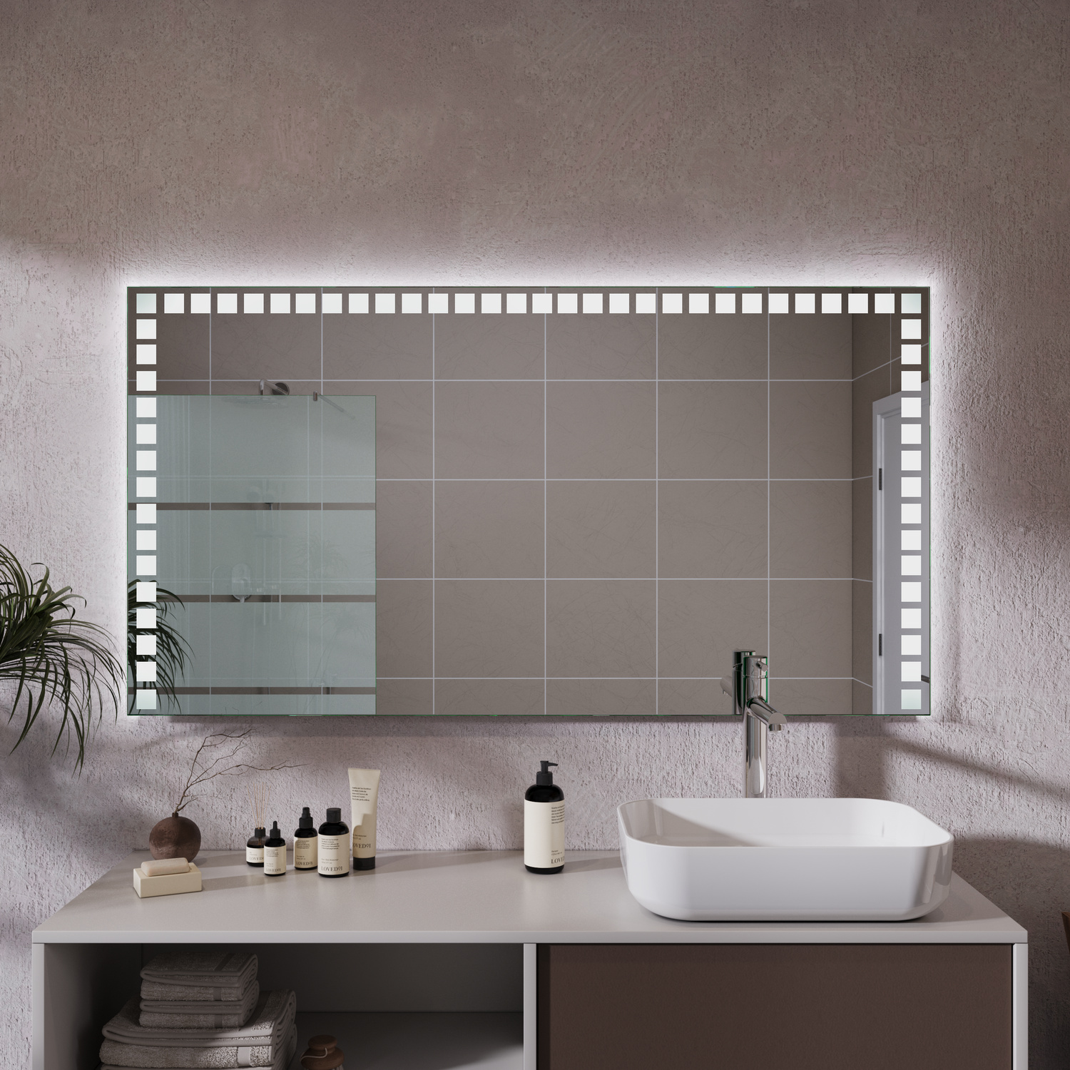 LED-Badspiegel Villeurs nach Maß