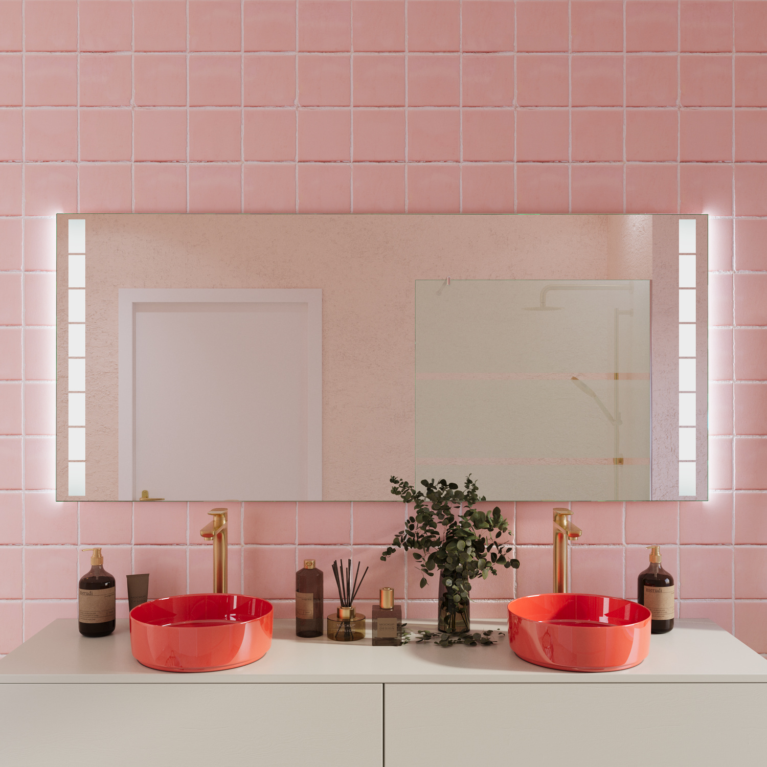 LED-Badspiegel Formentera nach Maß