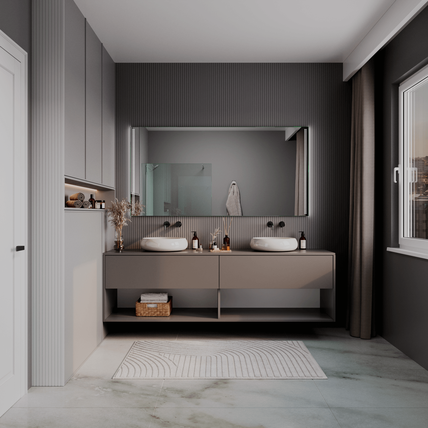 Wohnzimmer mit offener Küche