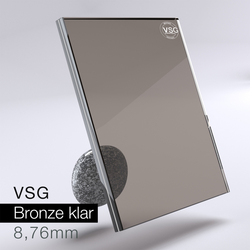 VSG aus Floatglas - Bronze klar  8,76 mm