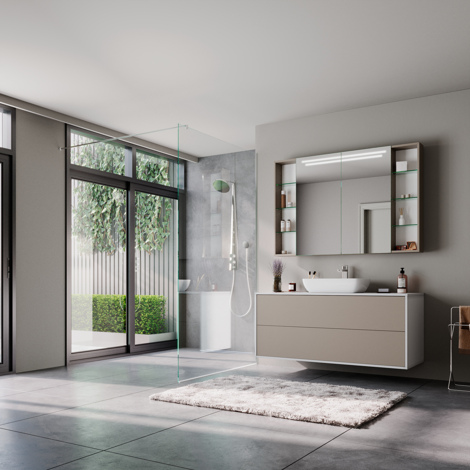 Spiegelschrank VIKA Panorama Neutralweiss