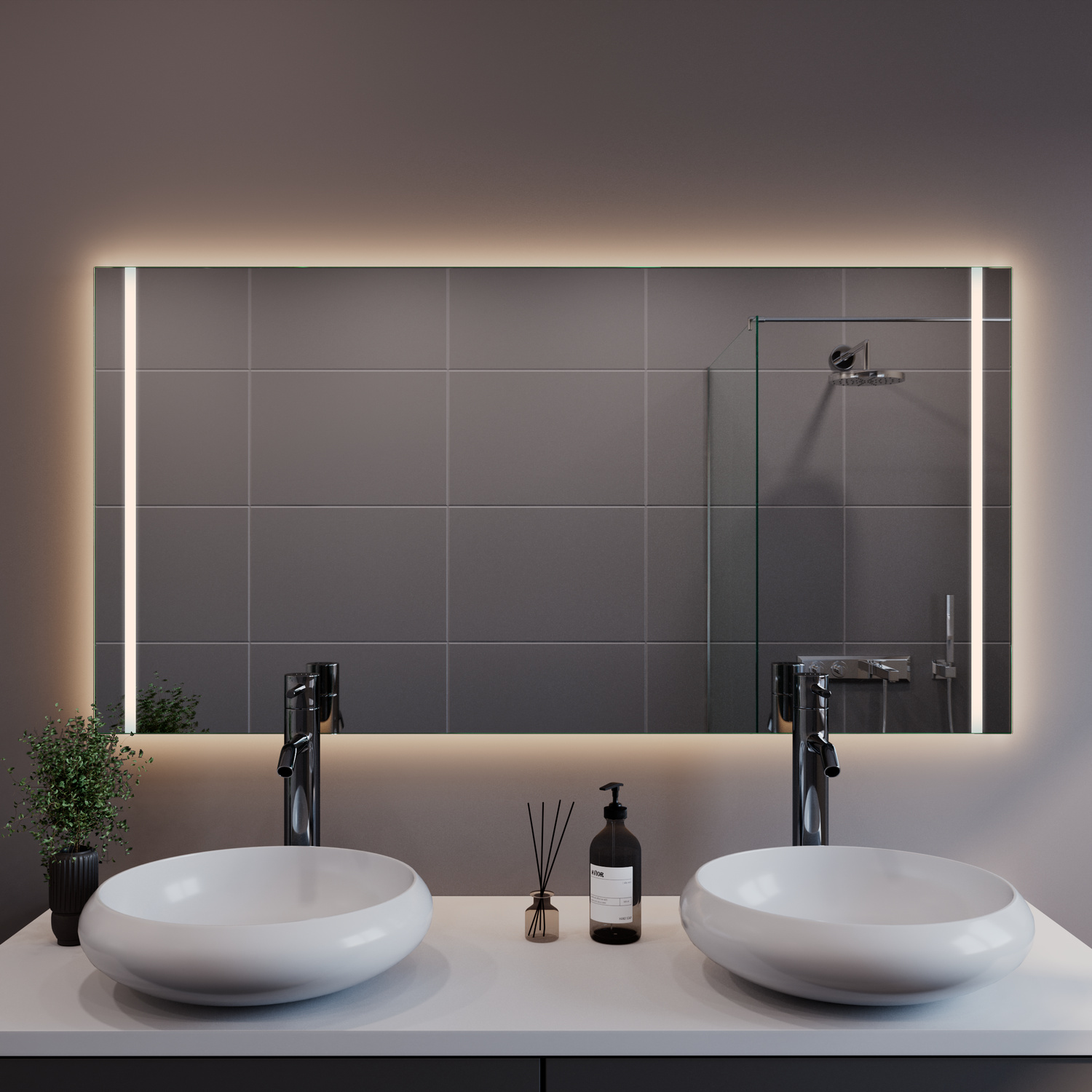 LED-Badspiegel Benevent nach Maß