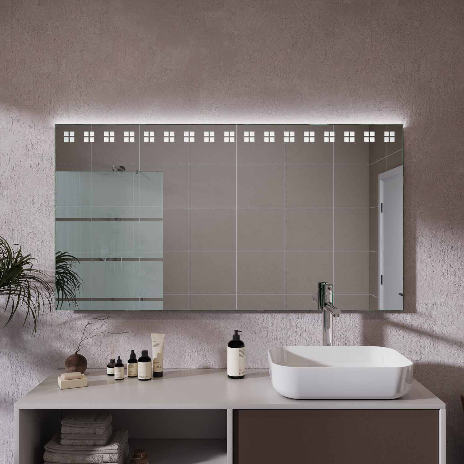 LED-Badspiegel Menton nach Maß