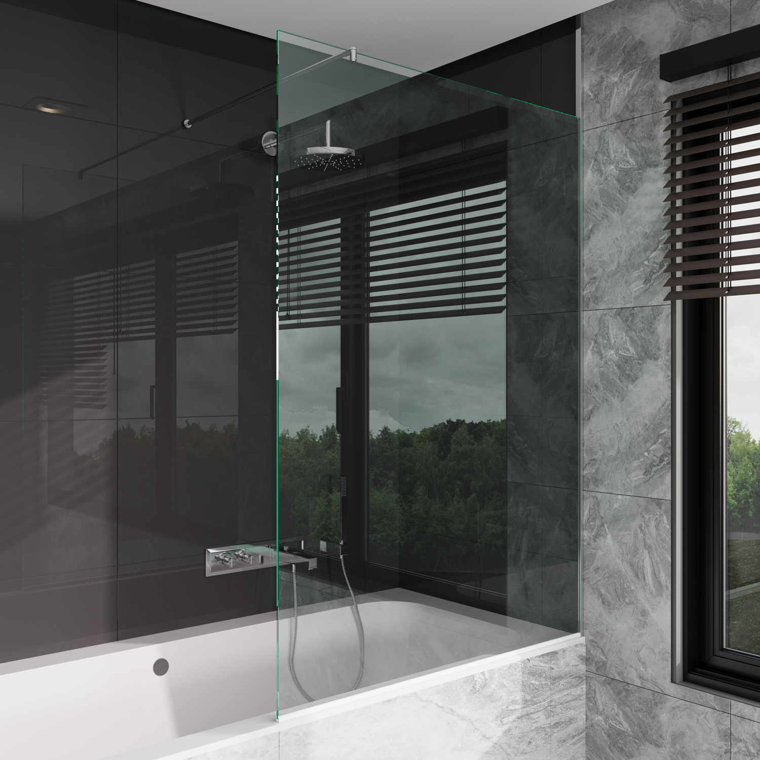 Spritzschutzwand für Badewannen Claro