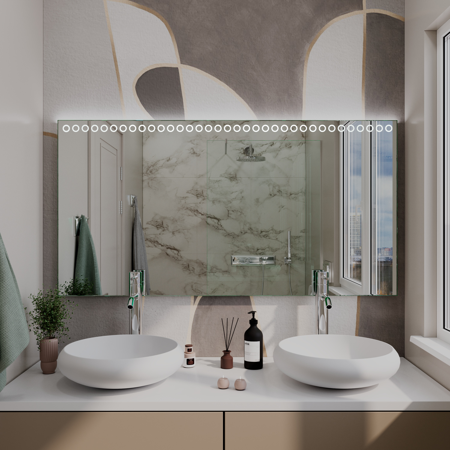 LED-Badspiegel Vire nach Maß