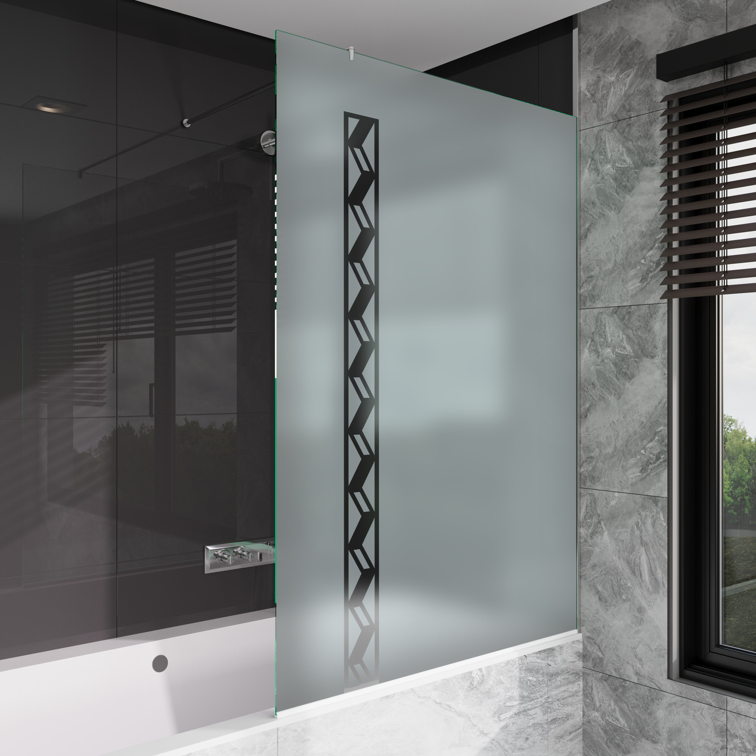 Spritzschutzwand für Badewannen Kaniere