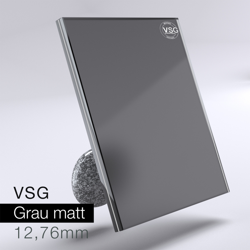 VSG aus Floatglas - Grau matt 12,76 mm