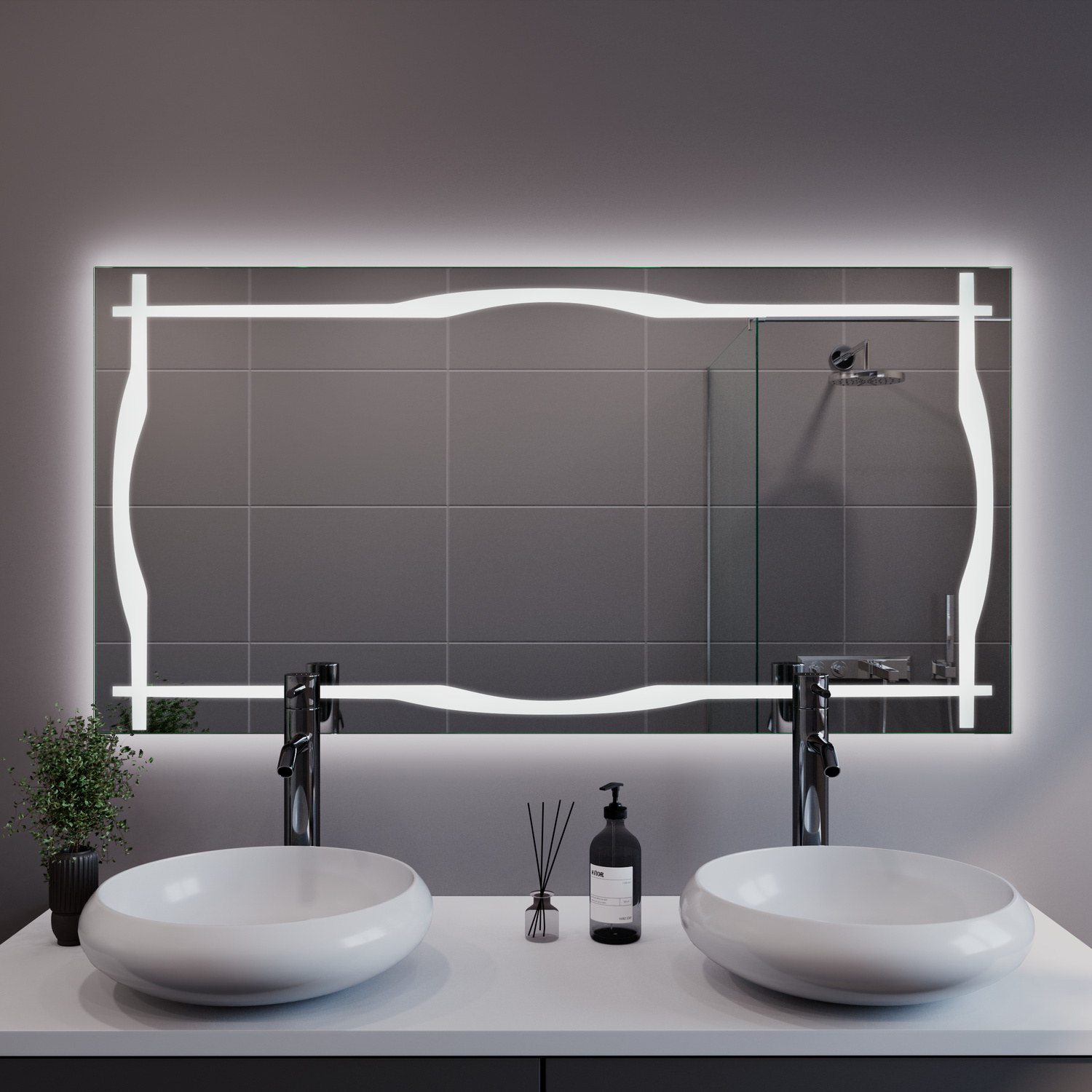 LED-Badspiegel Brindisi nach Maß