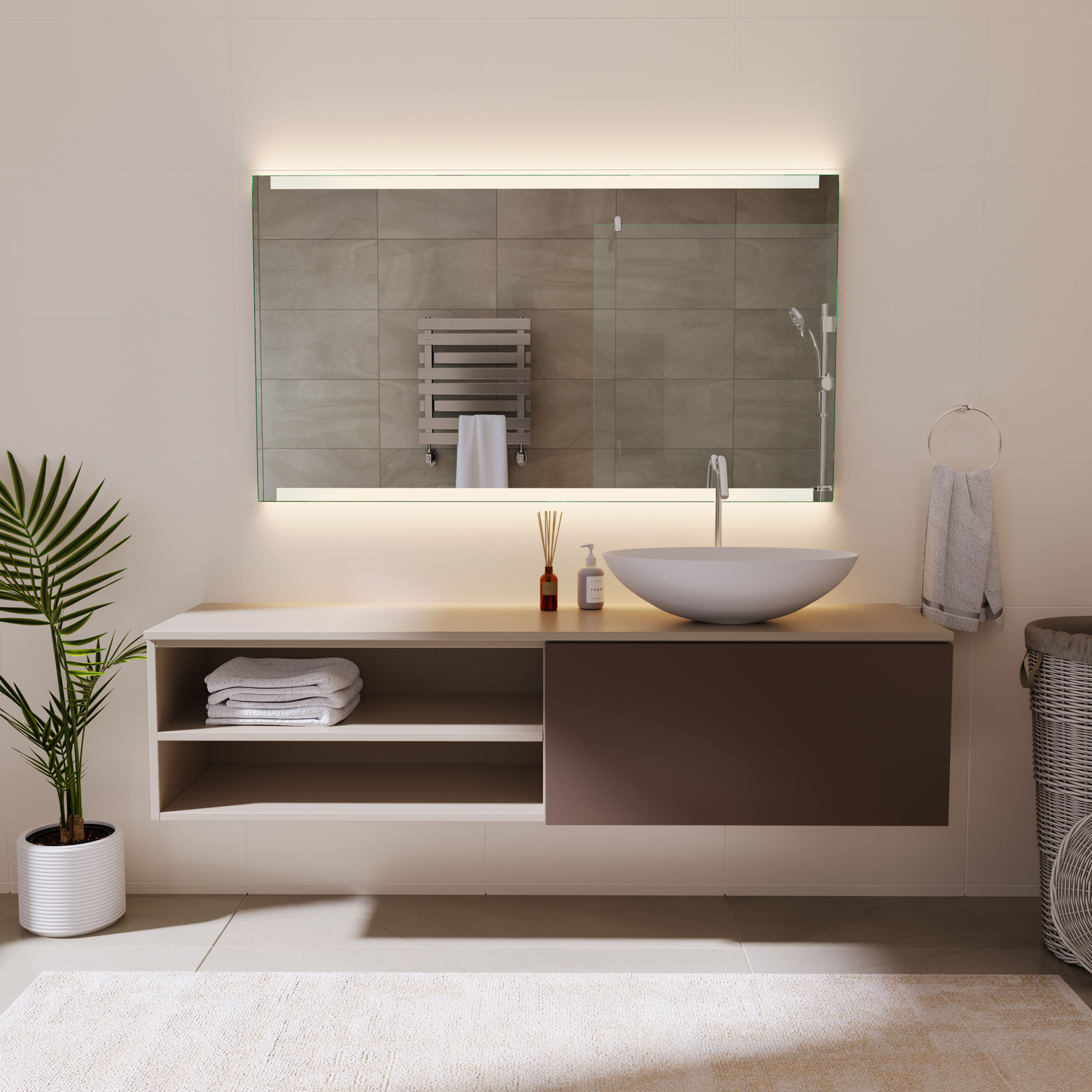 LED-Badspiegel Biot nach Maß