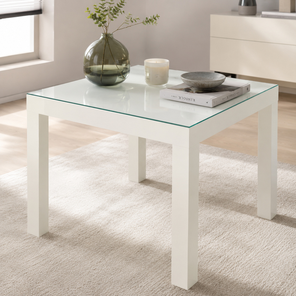 Glasplatte für IKEA LACK Couchtische 55 x 55 cm Klarglas Ansicht