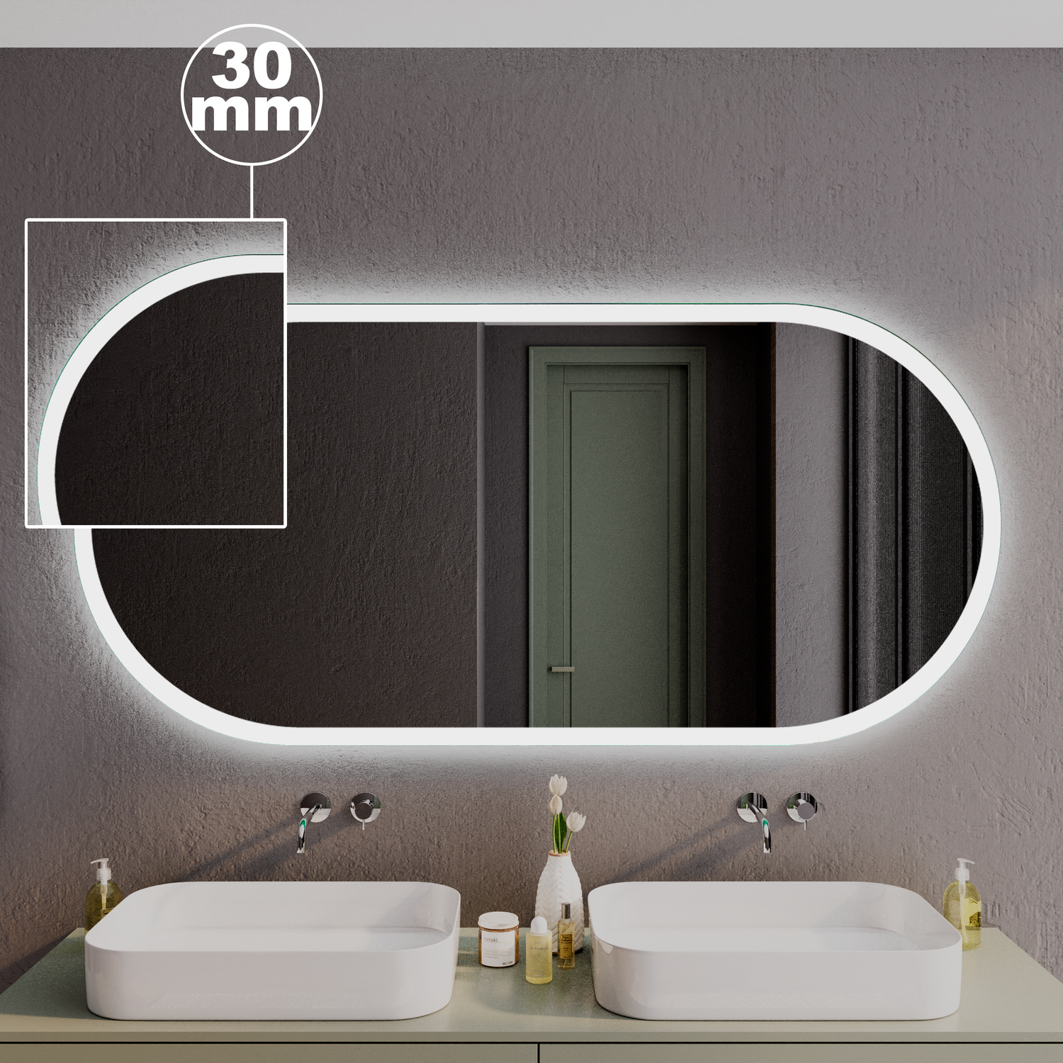 LED Badspiegel SETE OV30