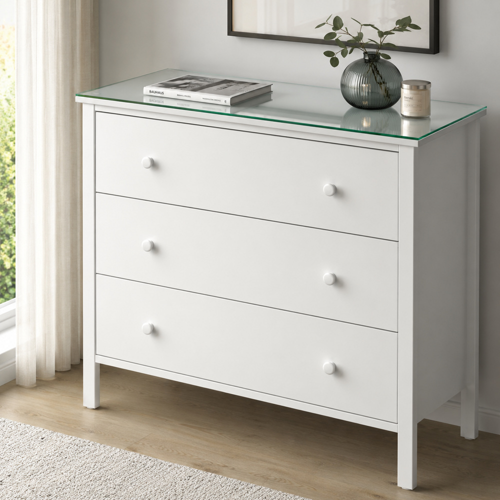 Glasplatte für IKEA KILBERGET Kommoden 86 x 41 cm Klarglas Ansicht