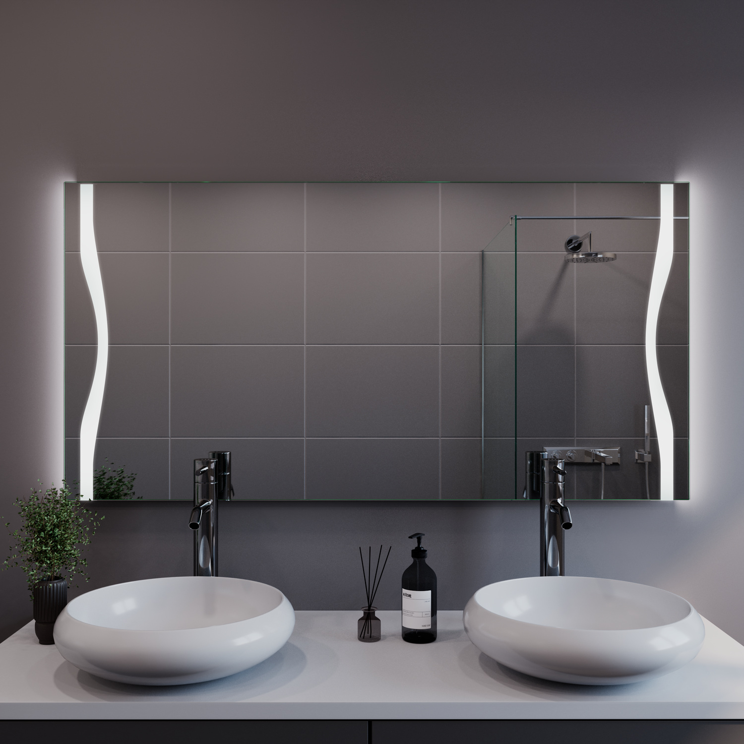 LED-Badspiegel Annecy nach Maß