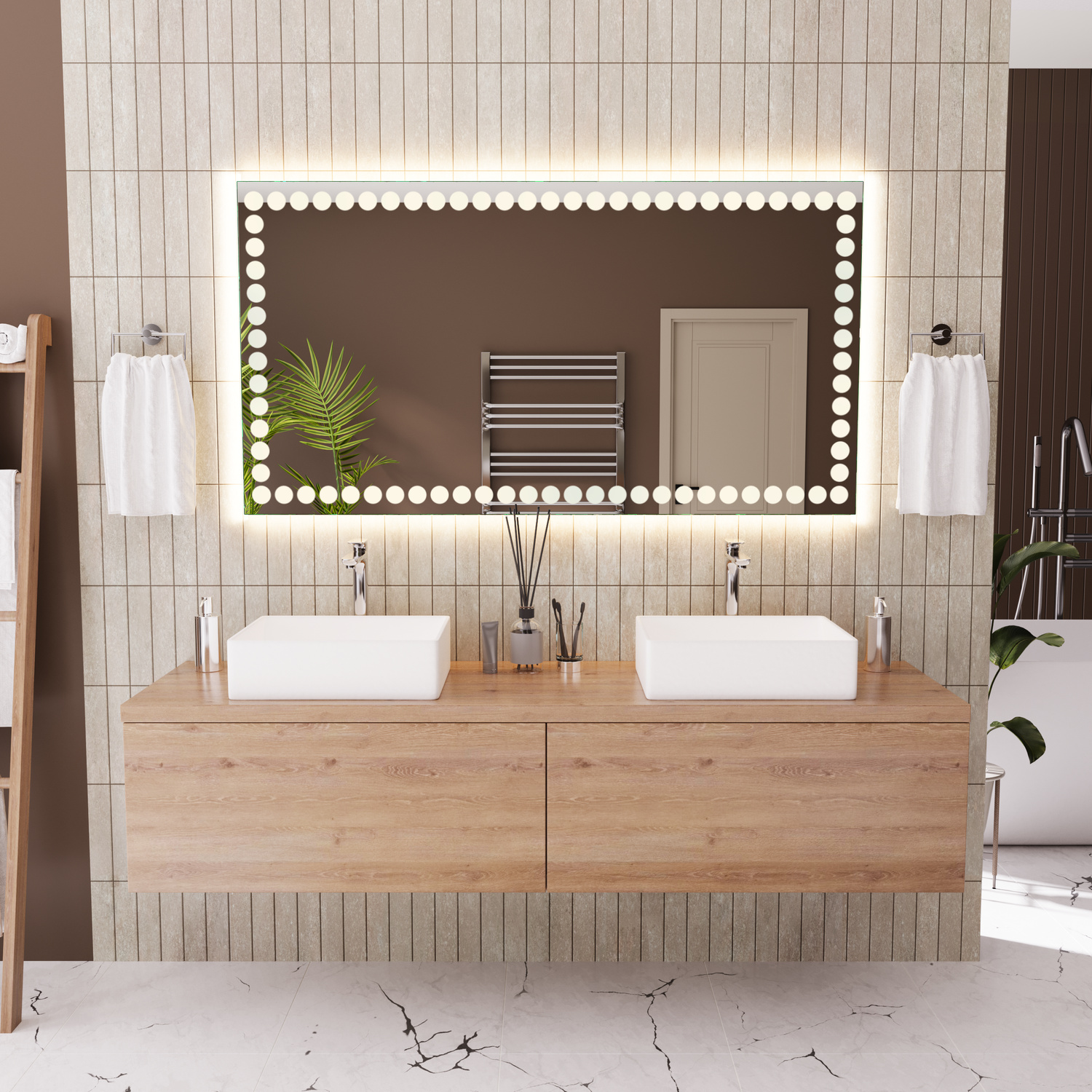 LED-Badspiegel Stra nach Maß