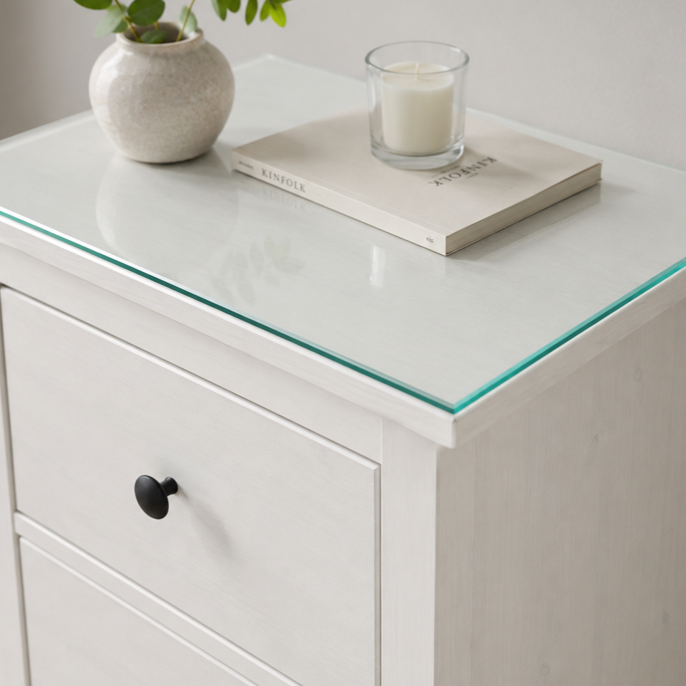 Glasplatte für IKEA Nachttische